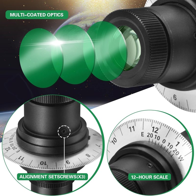Tydeux Polar Telescope Finderscope for EQ-5 - Enjoy Northern and Southern Polar Beauty - Quick Eyepiece Focus Adjustment to Achieve Sharp Focus on Reticle - Image 4